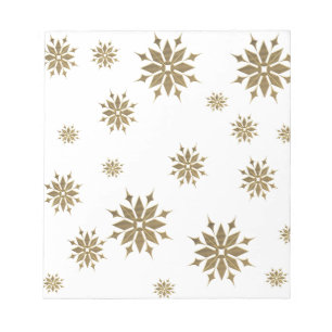 Golden snowflakes notepad