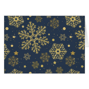 Golden snowflakes on navy