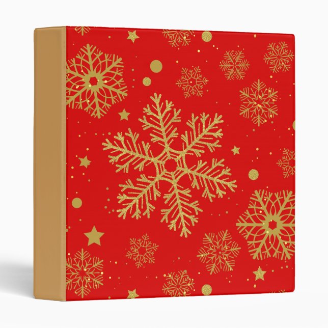 Golden snowflakes on red binder (Front/Spine)