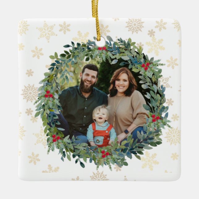 Golden Snowflakes Ornament (Front)