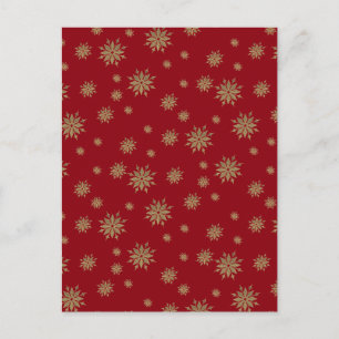 Golden snowflakes postcard