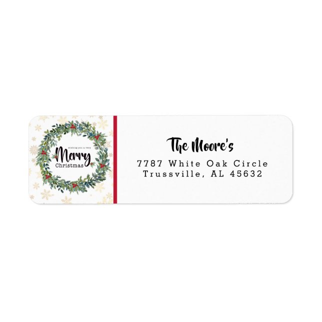 Golden Snowflakes Return Address Label (Front)