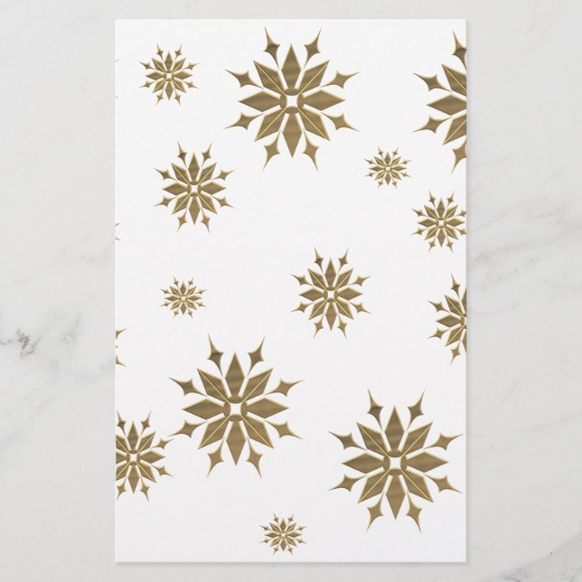 Golden snowflakes stationery (Front)