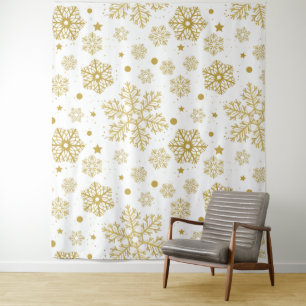Golden snowflakes tapestry