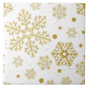 Golden snowflakes tile