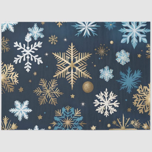 golden snowflakes tissue paper (Front)