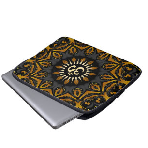 Golden Solar Aum Flowe Laptop Sleeve