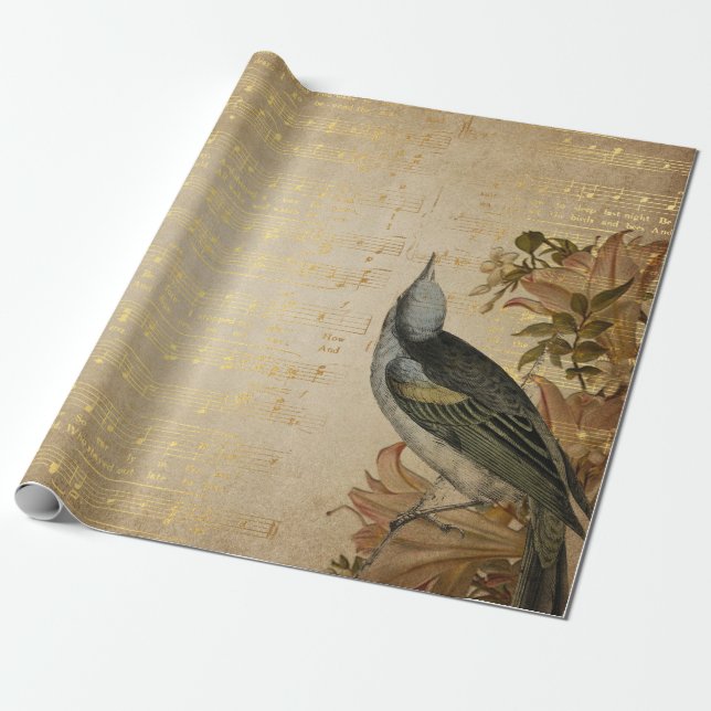 Golden Song Music Matte Wrapping Paper (Unrolled)