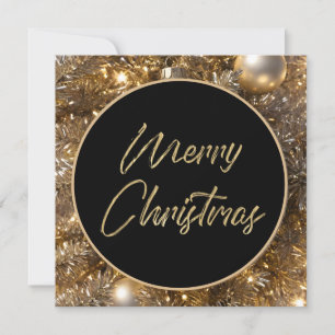 Golden Sparkle Christmas Holiday Card