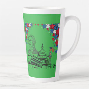Golden sparks of july kelly green latte mug