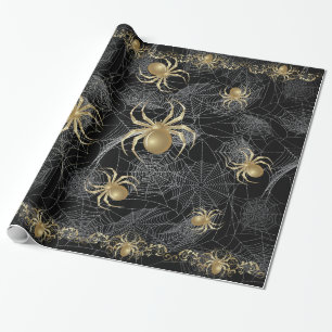 Golden Spider Gift Wrapping Paper