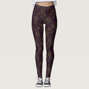 Golden Spiderweb Bokeh – Elegant Halloween Web (3) Leggings