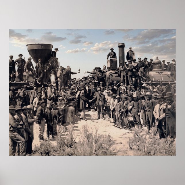 Golden Spike Railroad Ceremony 1869 Poster (Front)