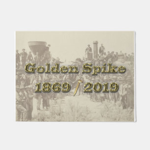 Golden Spike Transcontinental Railroad Sesquincent Doormat