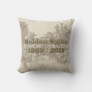 Golden Spike Transcontinental Railroad Sesquincent Throw Pillow
