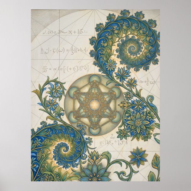 Golden Spiral Blueprint Spirit Art Poster (Front)