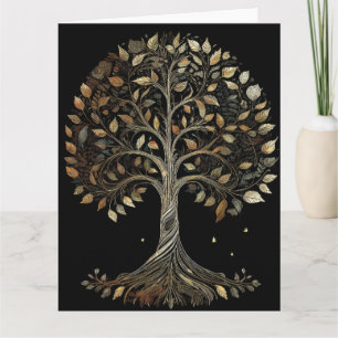 Golden Spiral Fibonacci Tree Card