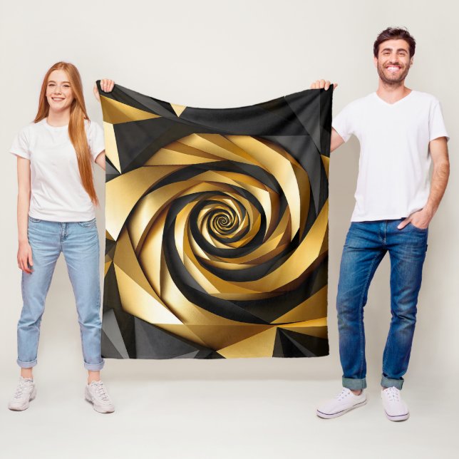 Golden Spiral Geometry Fleece Blanket (In Situ)