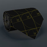 Golden Spiral Sacred Geometry Tie<br><div class="desc">In geometry,  a golden spiral is a logarithmic spiral whose growth factor is φ,  the golden ratio. That is,  a golden spiral gets wider (or further from its origin) by a factor of φ for every quarter turn it makes.

This design features the spiral in its glory</div>