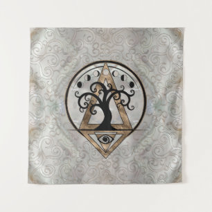 Golden Spiral Tree - Sacred Geometry Tapestry