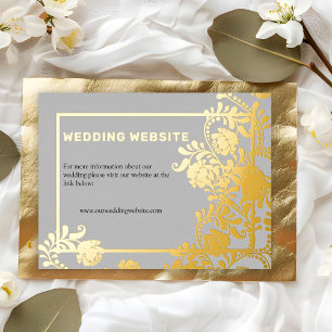 Golden Splendour Wedding Website  Foil Invitation Postcard