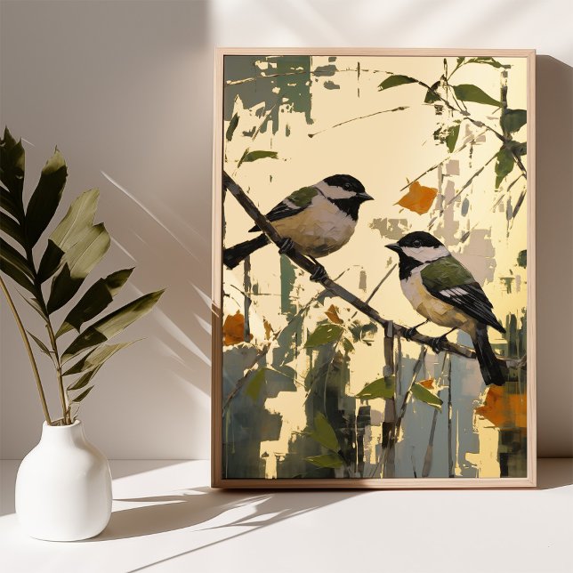 Golden Splendour with Azure Birds Poster Foil Gold (Creator Uploaded)
