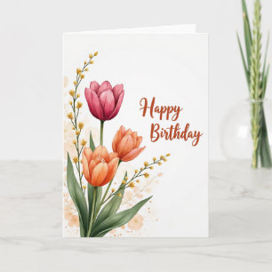 Golden Sprig Birthday Card