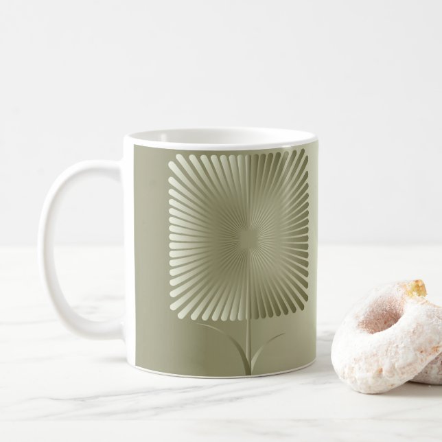 Golden square flower coffee mug (With Donut)