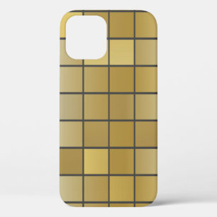 Golden square texture -vintage illustrationabstrac iPhone 12 case