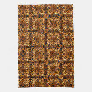 Golden Squares Kitchen Towel