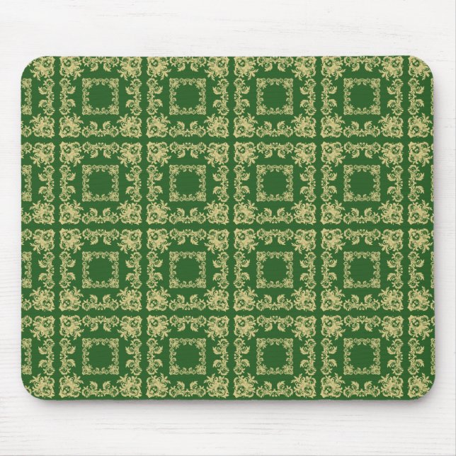 Golden Squares Moss Mouse Pad (Front)