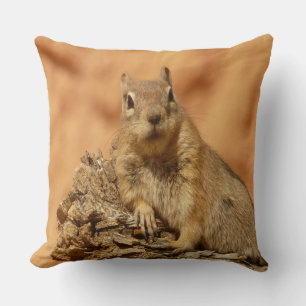 Golden Squirrel Throw Pillow