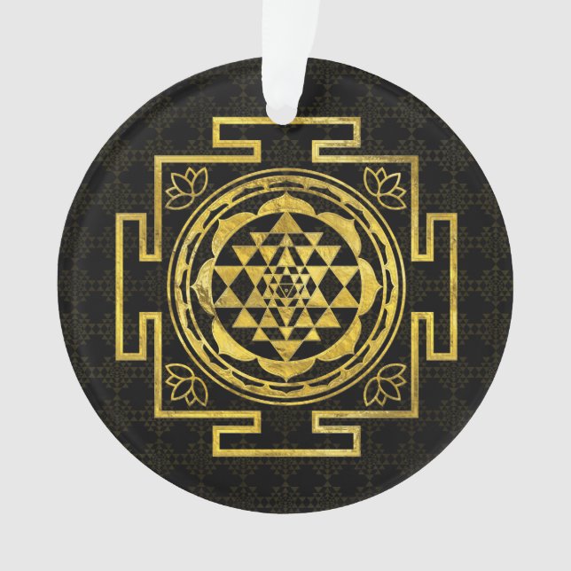 Golden Sri Yantra  / Sri Chakra Ornament (Front)