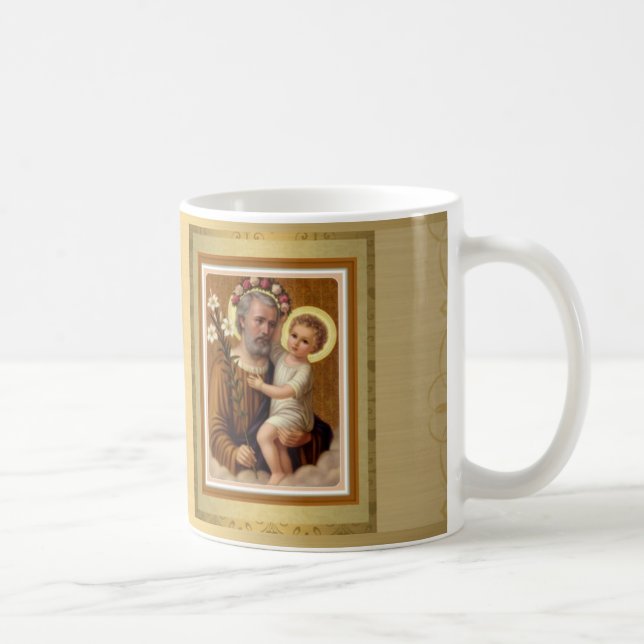 Golden St. Joseph Mug w prayer FEAST (Right)