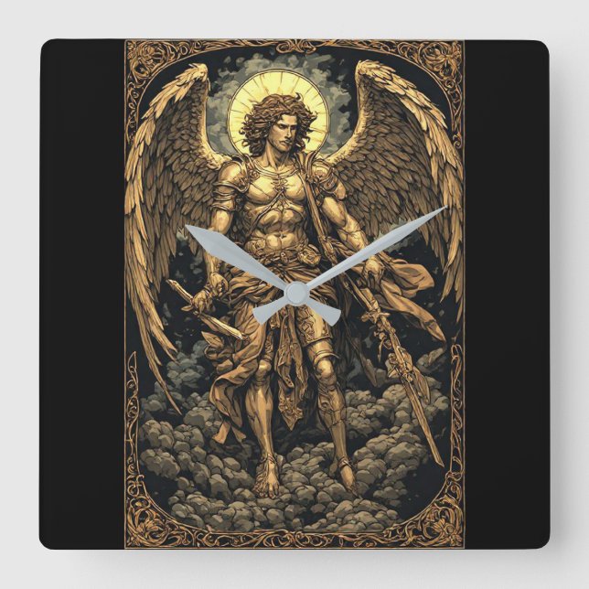 Golden St. Michael Wall Clock (Front)