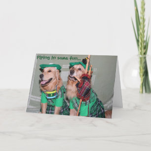 Golden St. Patrick's Day Bagpipers Card