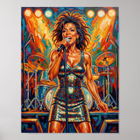 Golden Stage Fire and Applause Glow Poster