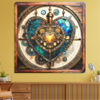 Golden Stained Glass Heart Steampunk Series