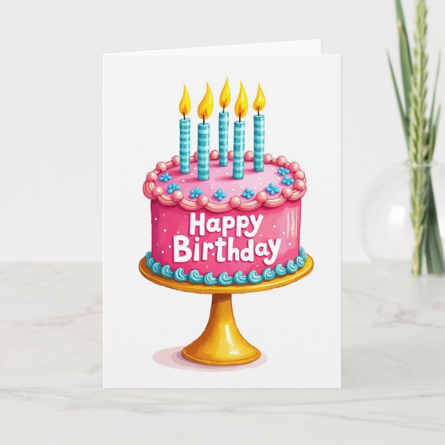 Golden Stand Birthday Card (Front)