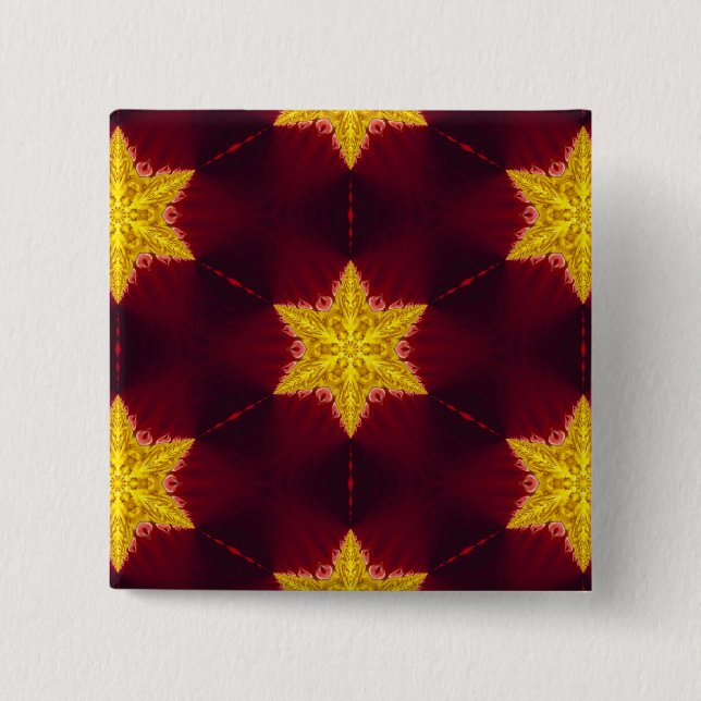 Golden Star 2 Inch Square Button (Front)