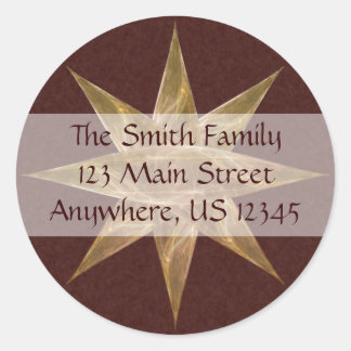 Golden Star Abstract Art Classic Round Sticker