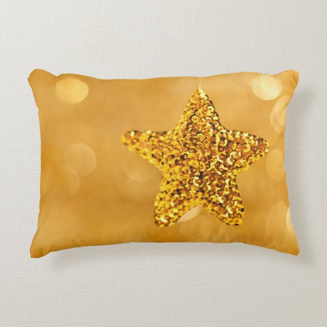 Golden Star Accent Pillow (Front)