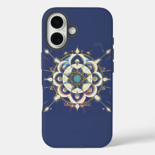 Golden Star Alignment – A Sacred Geometry Universe iPhone 16 Case
