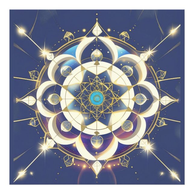 Golden Star Alignment – A Sacred Geometry Universe Photo Print (Front)