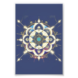 Golden Star Alignment – A Sacred Geometry Universe Photo Print