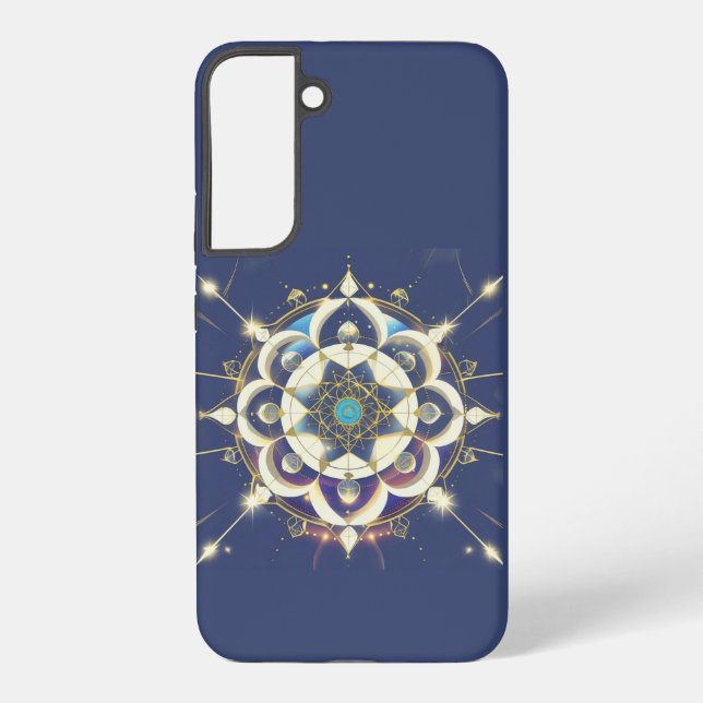 Golden Star Alignment – A Sacred Geometry Universe Samsung Galaxy S22+ Case (Back)
