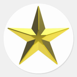 Golden star classic round sticker