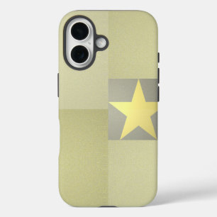 Golden Star Excellence Texture Elegant Yellow Grey iPhone 16 Case