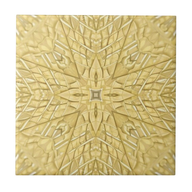 Golden star geometric design bright beautiful tile (Front)