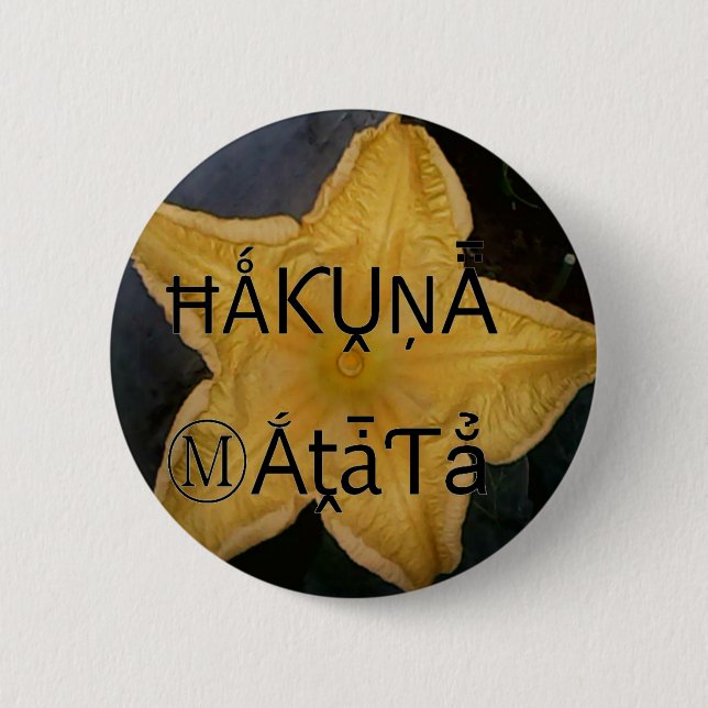 Golden Star Hakuna Matata Art Print 2 Inch Round Button (Front)